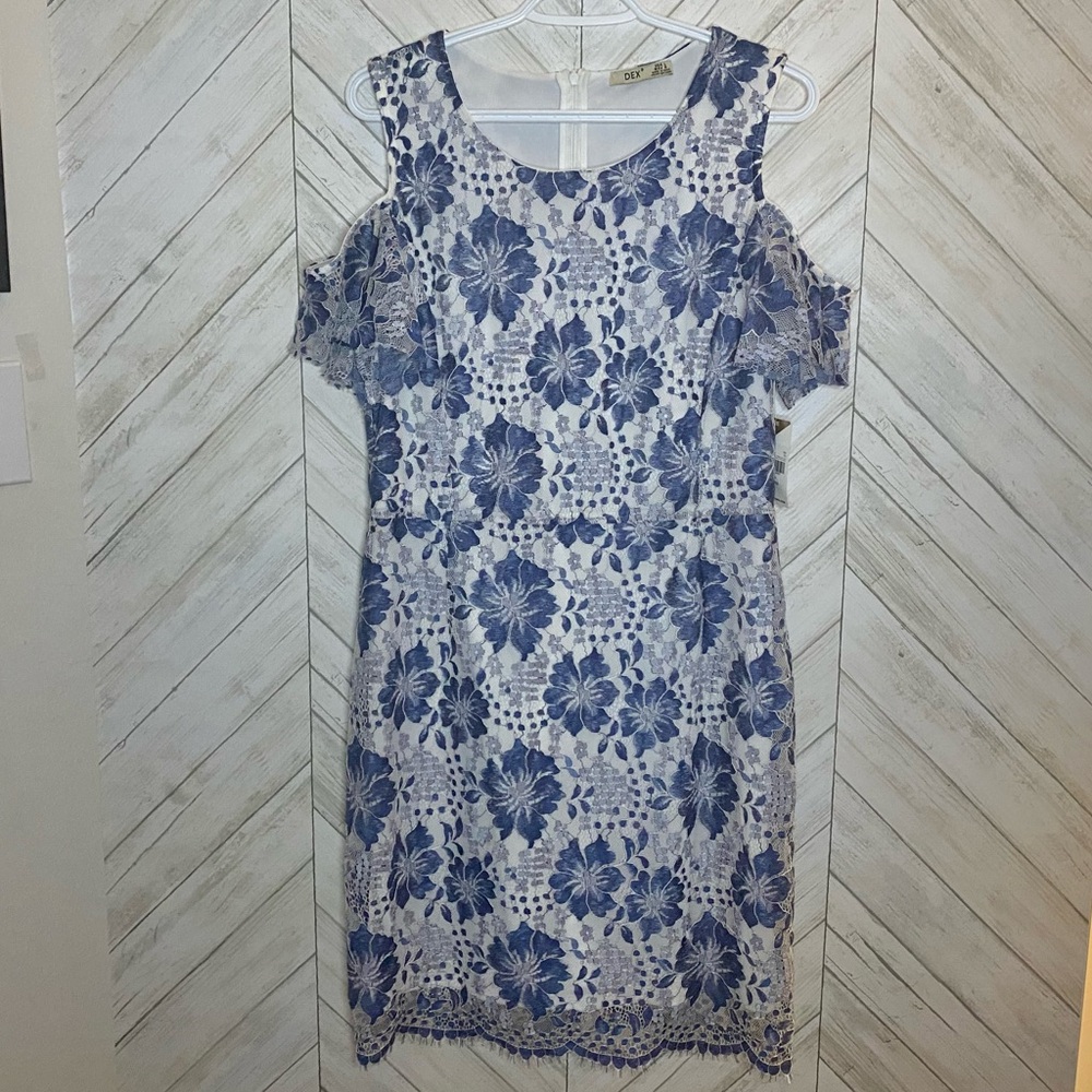 Floral Lace Cold Shoulder Dress